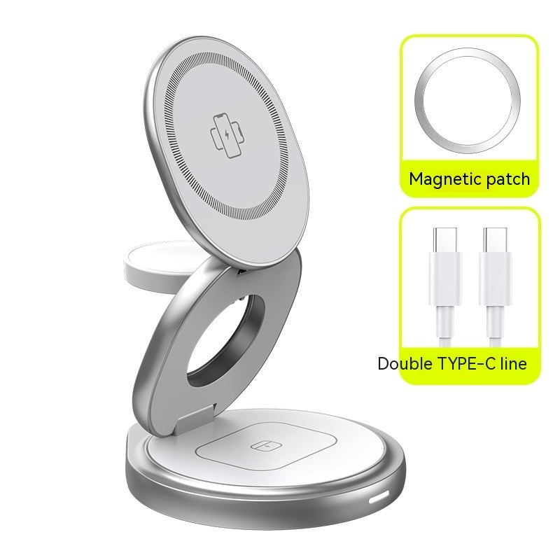 3-in-1 Wireless Charger Magnetic Folding Stand